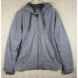 Fox Racing Canvas Utility Jacket Men’s Hoodie Heavyweight Zip Up Size Large Navy